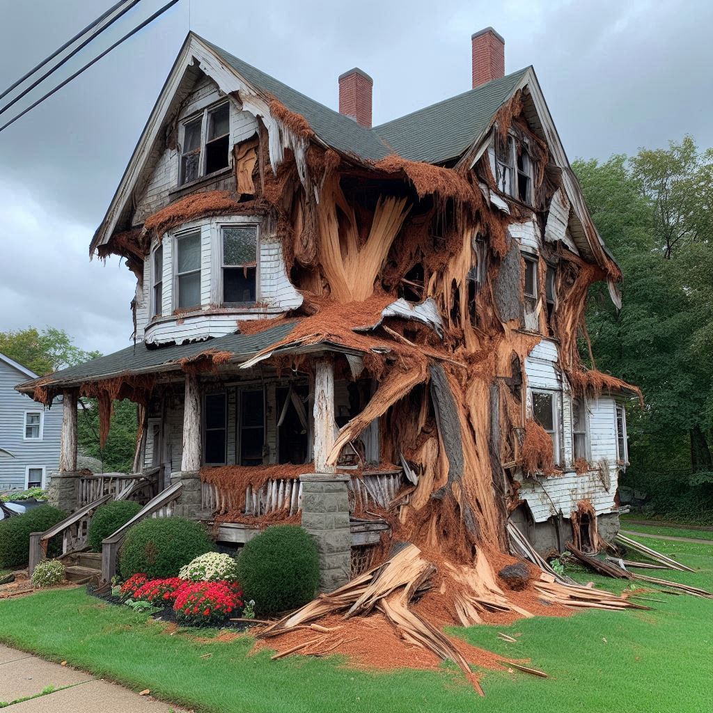 Signs Your Oneonta Home Needs a Tree Inspection Blog Article - Tree with visible damage, including broken branches and signs of disease near an Oneonta home